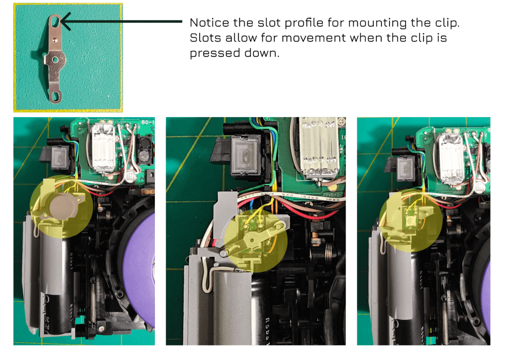 how springs are used to make the button work.