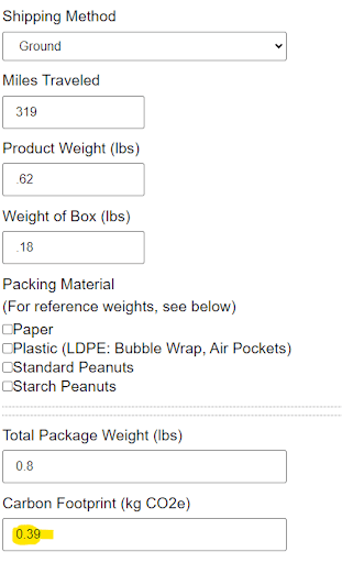 flaus carbon footprint calculation